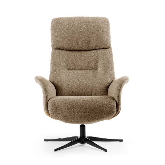 Relaxfauteuil Milas bruin onderstel zwart