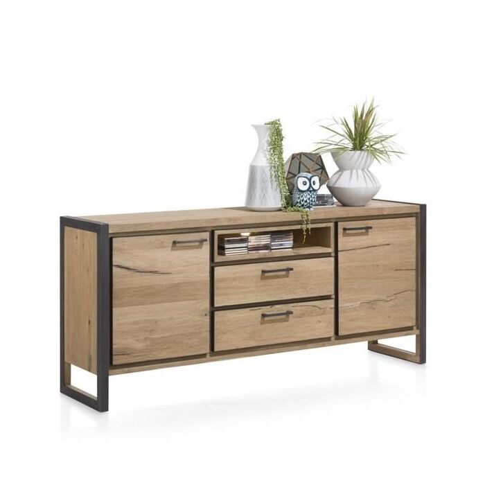 Metalo, Dressoir 180 Cm - 2-Deuren + 2-Laden + 1-Niche (+ LED)