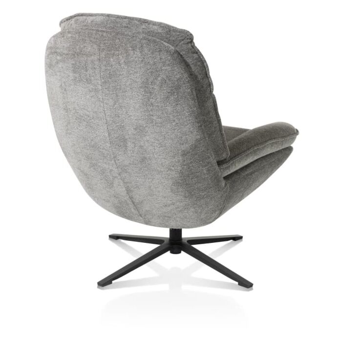 Florence, relaxfauteuil (incl. poef) - stof Enzo - grijs
