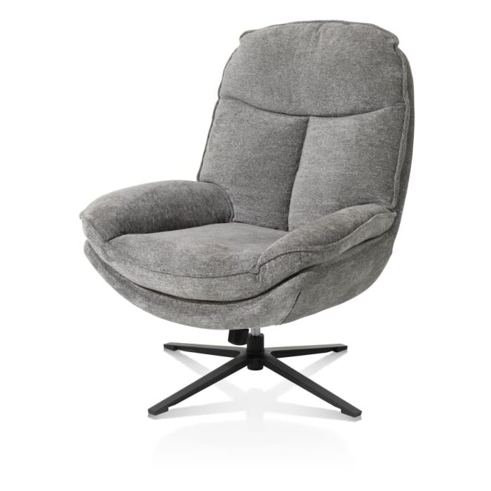 Florence, relaxfauteuil (incl. poef) - stof Enzo - grijs