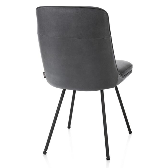 Eetkamerstoel Mateo 4 Poten Rough Off Black Pala Antraciet