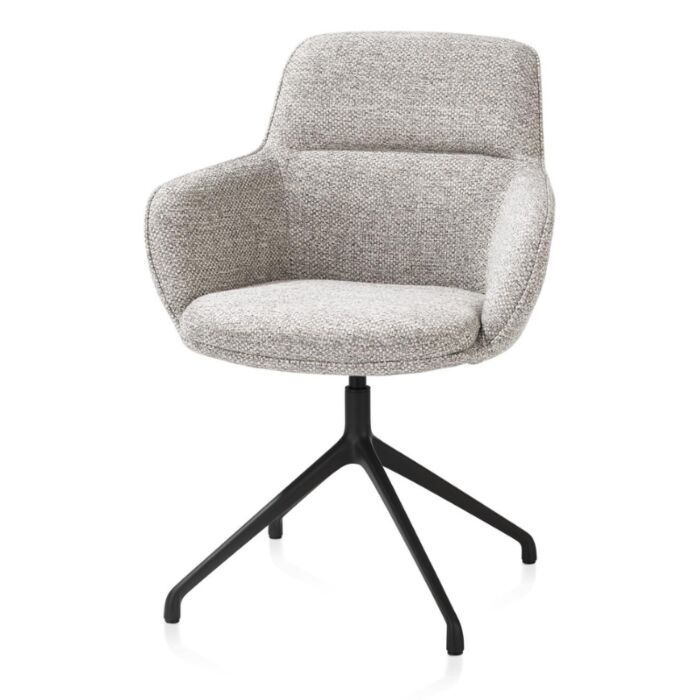 Armstoel Mateo Draaibaar Rough Off Black Bellini Kiezel 