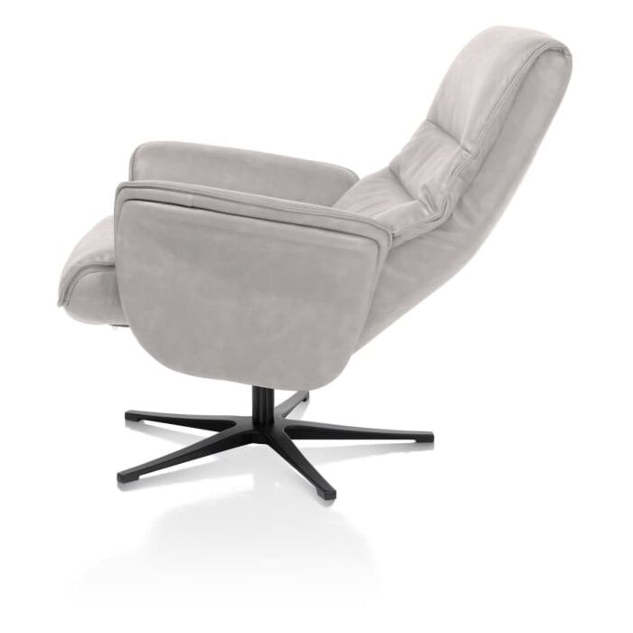 Lotis, Relaxfauteuil (Incl. Poef) - Stof Pala - Lichtgrijs