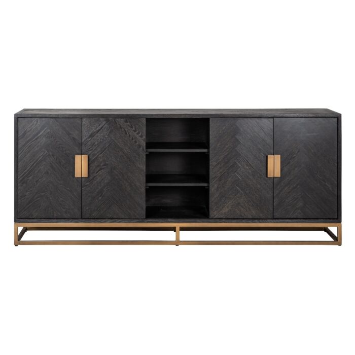 Dressoir Blackbone brass 4-deuren + open vak