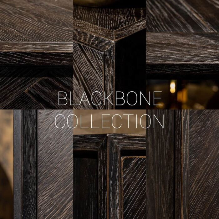 Richmond Interiors Ladenkast Blackbone Silver 2-laden Black Rustic