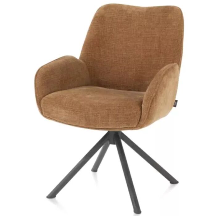 Eetkamerstoel Riley 4-Poots Grafiet Frame Draaibaar 