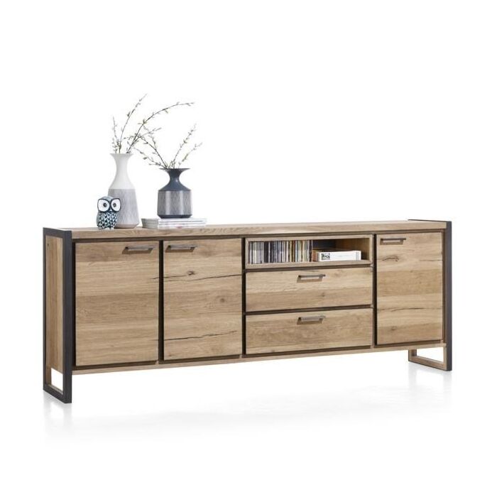 Metalo, Dressoir 240 Cm - 3-Deuren + 2-Laden + 1-Niche (+ LED)