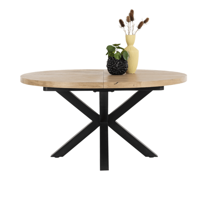 Metalox, Uitschuiftafel Rond 150 (+ 40) X 130 Cm