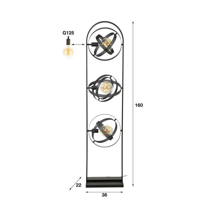 Vloerlamp 3L cosmos mesh