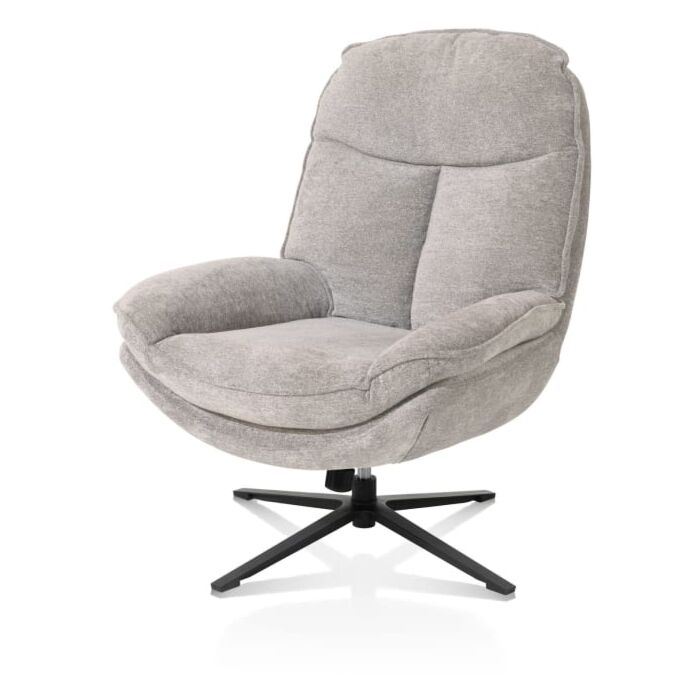 Florence, relaxfauteuil (incl. poef) - stof Enzo - Kiezel