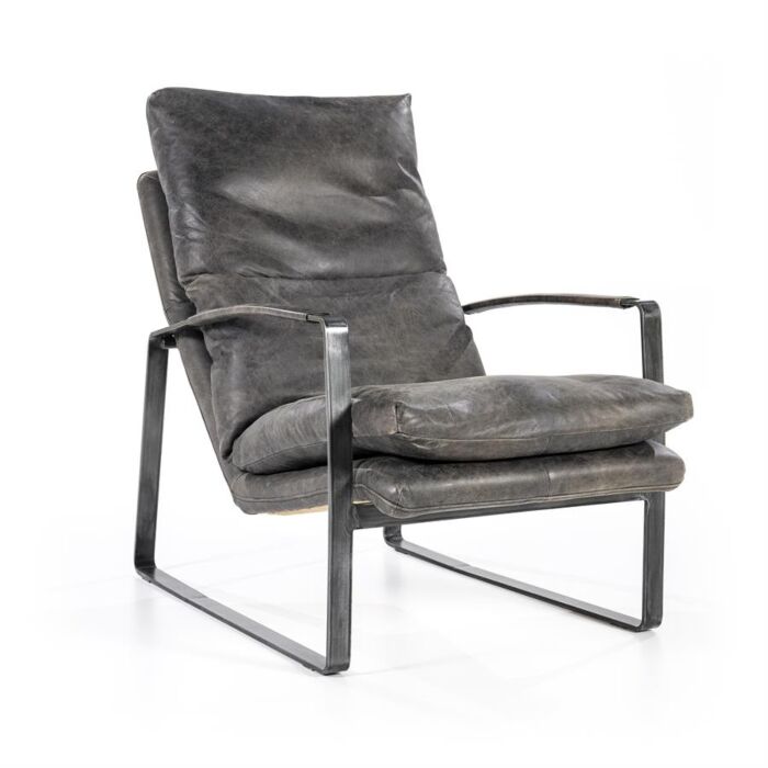 Fauteuil Lex - antraciet vintage leer