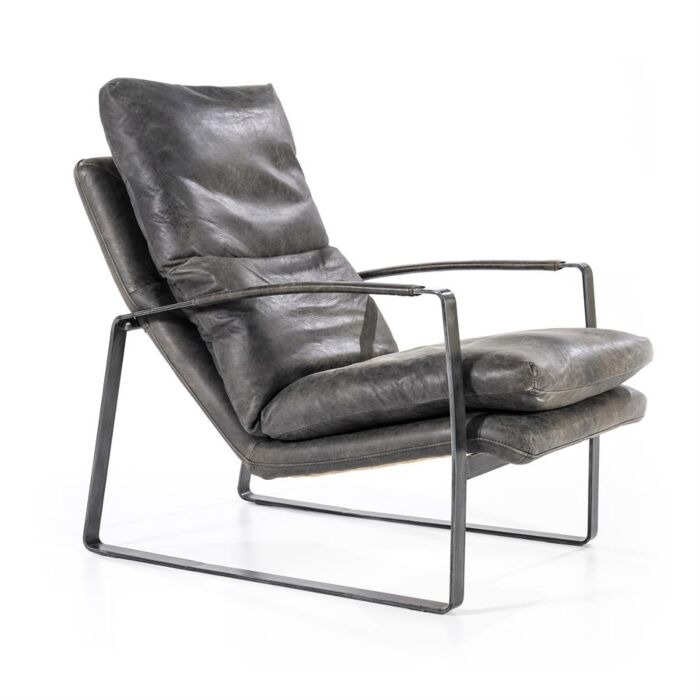 Fauteuil Lex - antraciet vintage leer