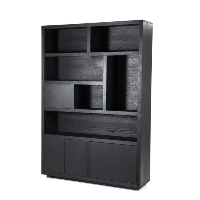 Kabinet Helsinki 150x220 cm 2-delig 3-drs. 2 laden - zwart