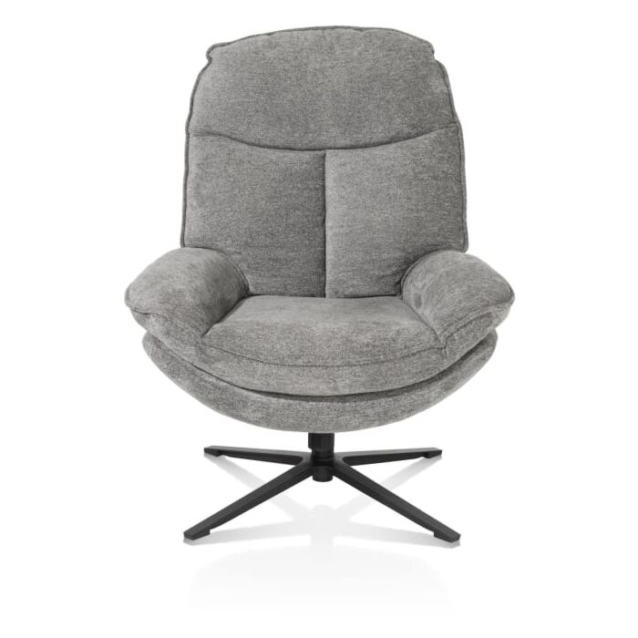Florence, relaxfauteuil (incl. poef) - stof Enzo - grijs
