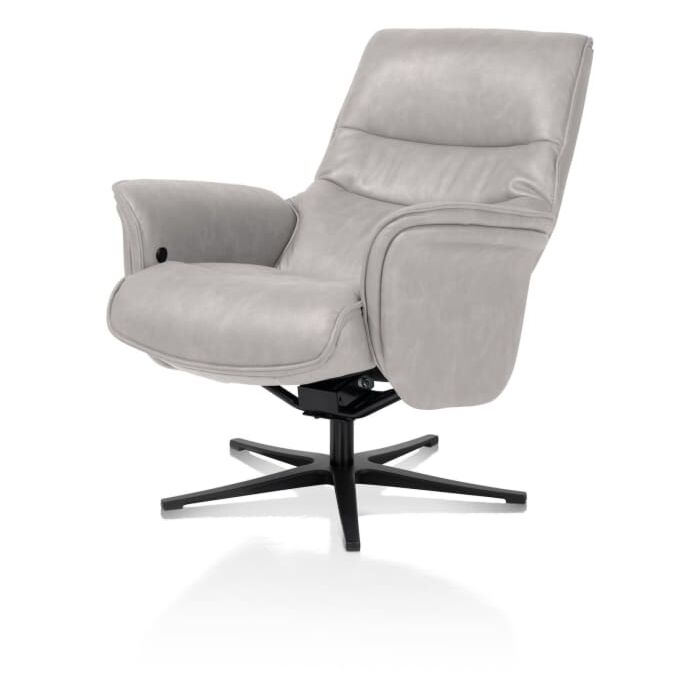 Lotis, Relaxfauteuil (Incl. Poef) - Stof Pala - Lichtgrijs