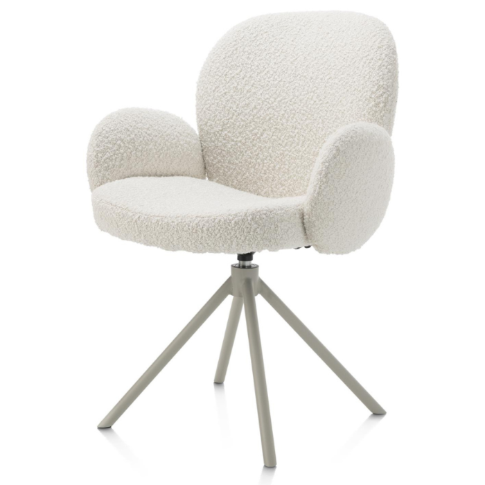 Armstoel Jaxon Silk Grey Frame Ivoor