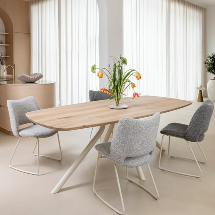 Eetkamertafel Arvada Ovaal 250x110 Cm Naturel Nebbia