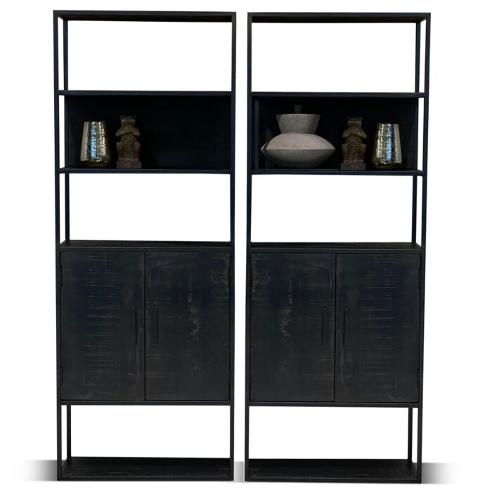 Boekenkast Bora Modern Zwart 3-vaks