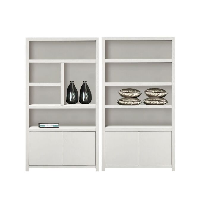 Boekenkast Diamond 120cm 4 Vaks Sand/Grey Eiken