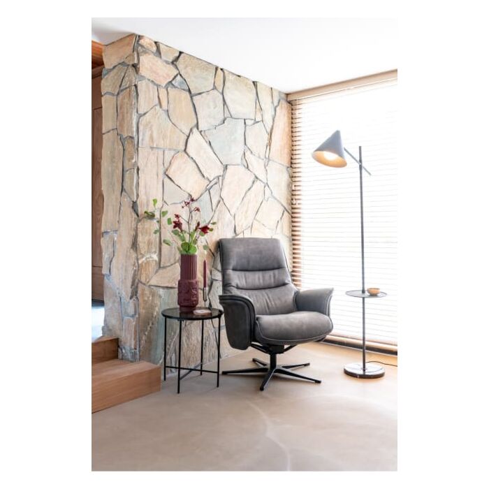 Lotis, Relaxfauteuil (Incl. Poef) - Stof Pala - Lichtgrijs