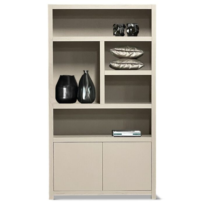 Boekenkast Diamond Taupe 120cm 5 Vaks Links