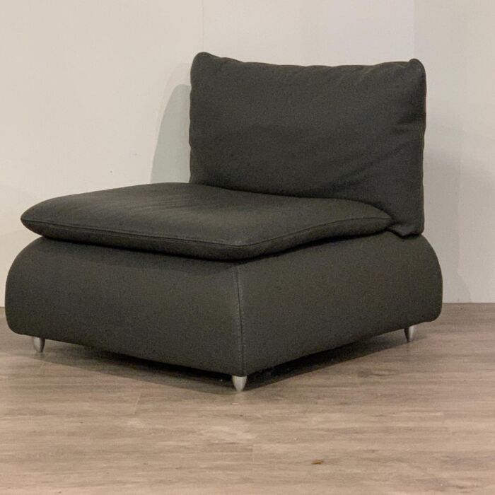 Moderne Fauteuil Anker Leder Grijs