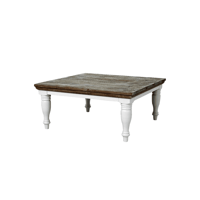 Salontafel Met Vergrijsd Houten Blad Romy Wit