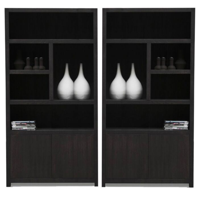 Boekenkast Set Diamond 120 5 vaks rechts + 5 vaks links Eiken
