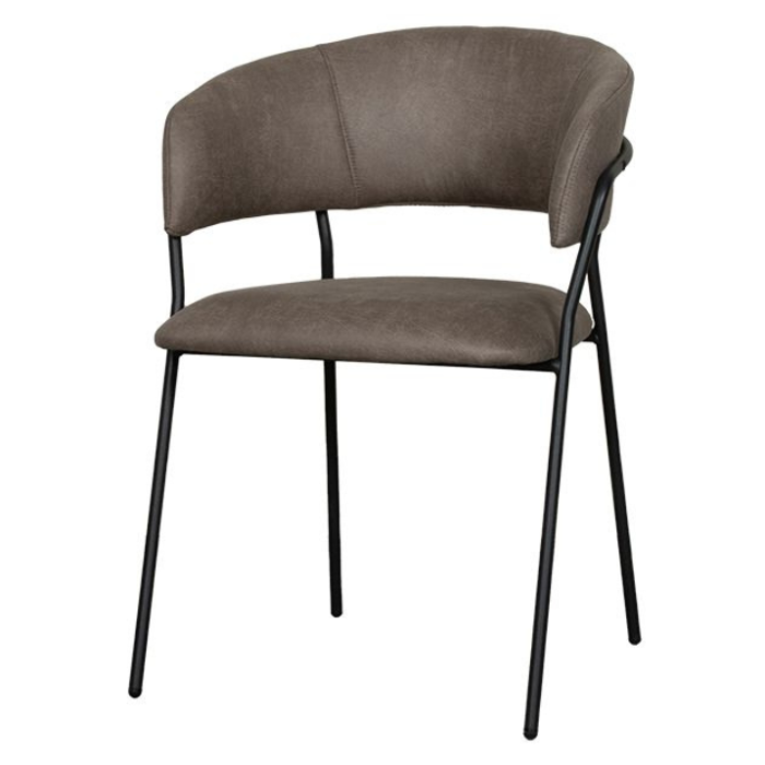 LABEL51 Eetkamerstoel Luuk Taupe Micro Suede