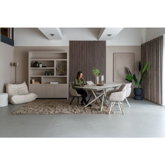Boekenkast Diamond Taupe Breed 180cm Eiken