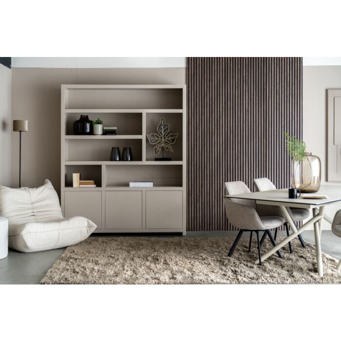 Boekenkast Diamond Taupe Breed 180cm Eiken