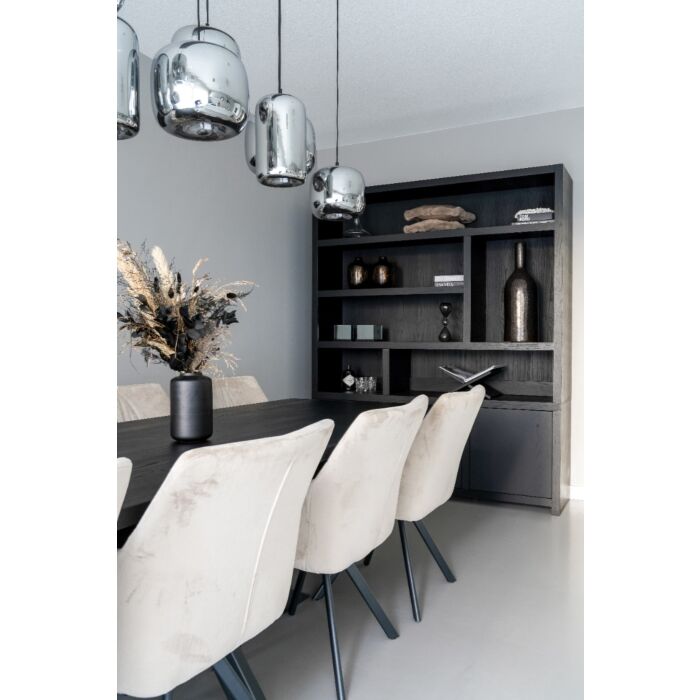Boekenkast Diamond Zwart 180cm Eiken