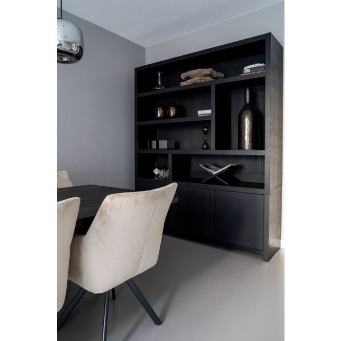 Boekenkast Diamond Zwart 180cm Eiken
