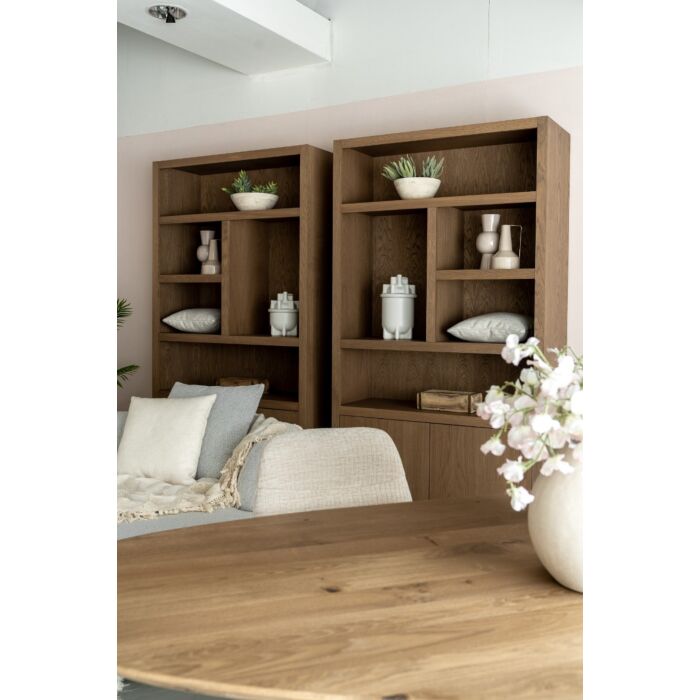 Boekenkast Diamond September 120cm 5 Vaks Links Eiken
