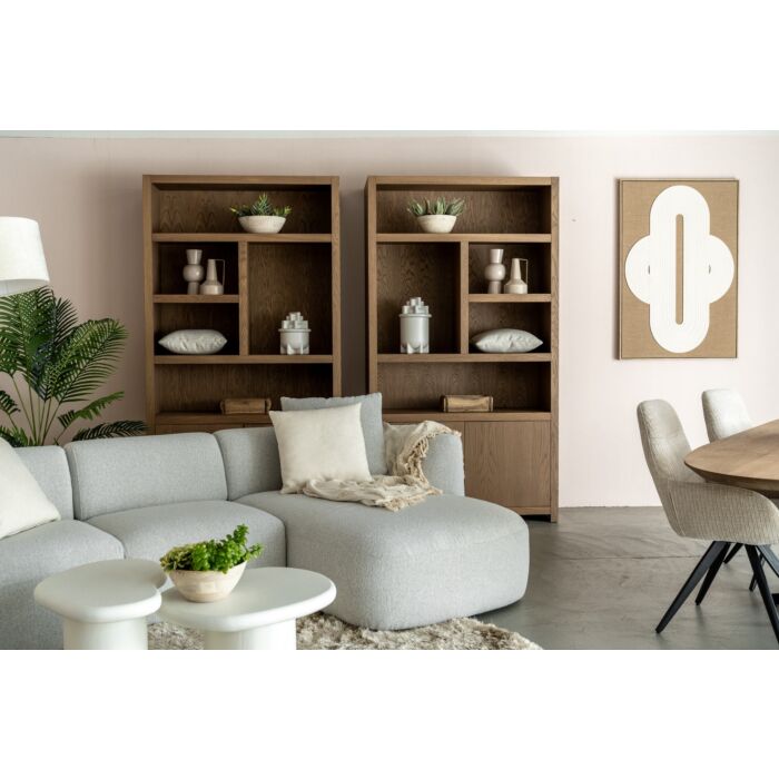 Boekenkast Diamond September 120cm 5 Vaks Links Eiken