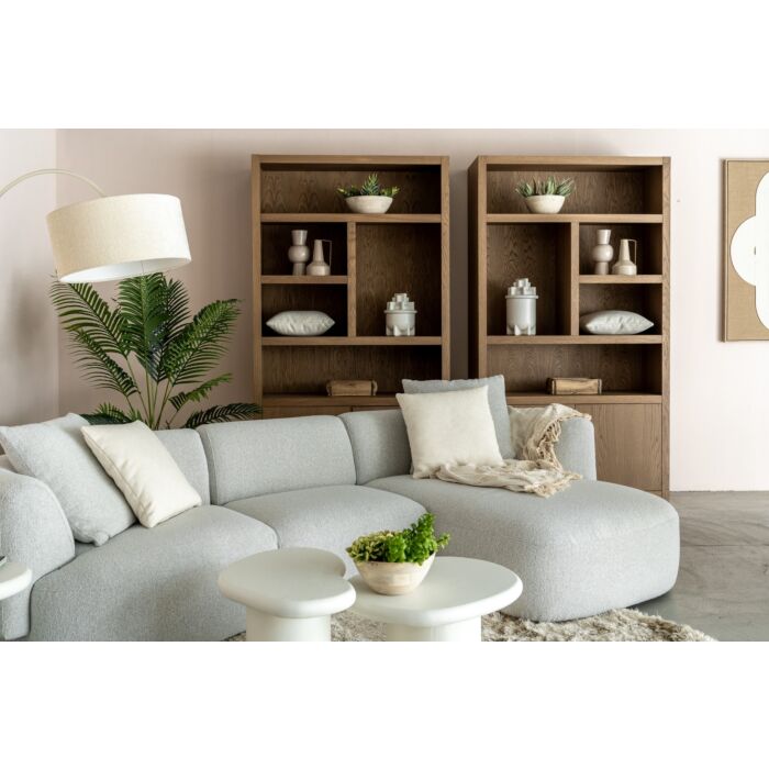 Boekenkast Diamond September 120cm 5 Vaks Links Eiken