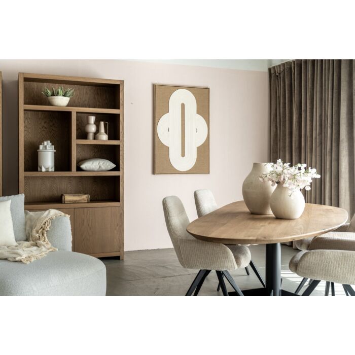 Boekenkast Diamond September 120cm 5 Vaks Links Eiken
