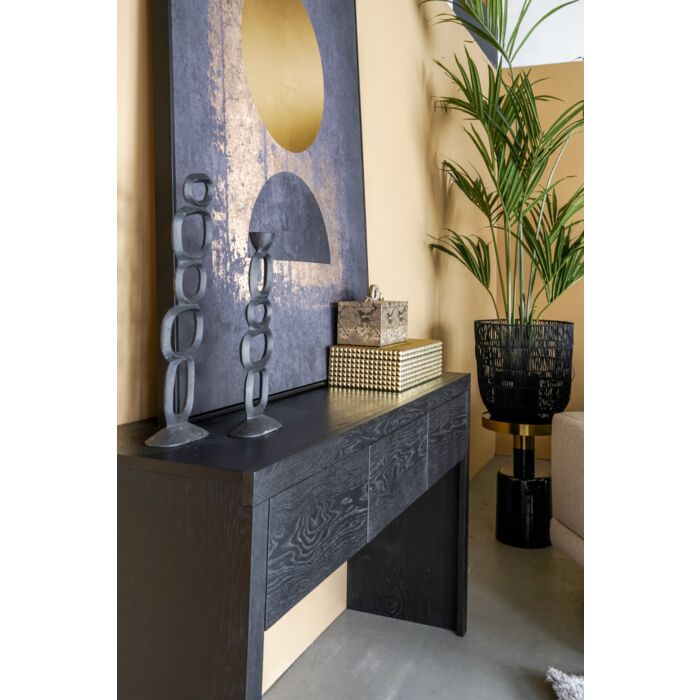 Sidetable Diamond Zwart 140cm Eiken