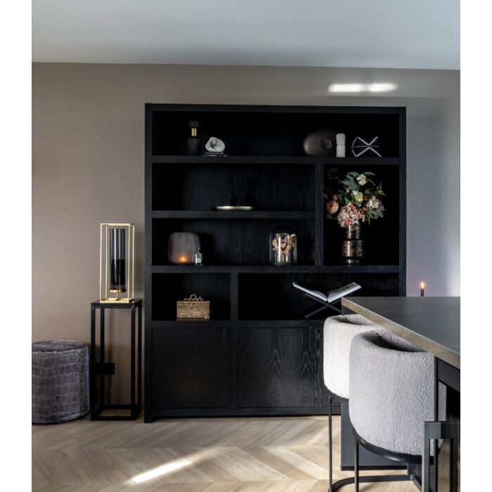Boekenkast Diamond Zwart 180cm Eiken