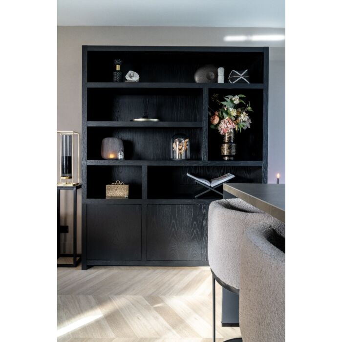 Boekenkast Diamond Zwart 180cm Eiken