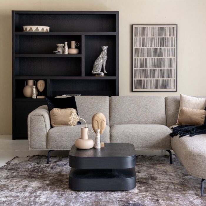 Boekenkast Diamond Zwart 180cm Eiken