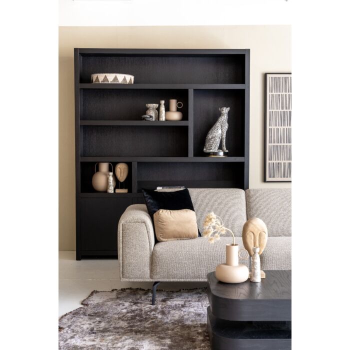 Boekenkast Diamond Zwart 180cm Eiken