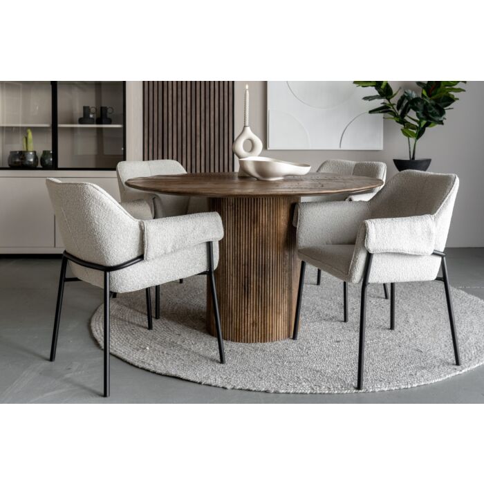 Eetkamertafel Rocco Mango Brown Ø130cm 