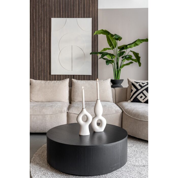 Salontafel Diamond Rond Ø80cm Zwart