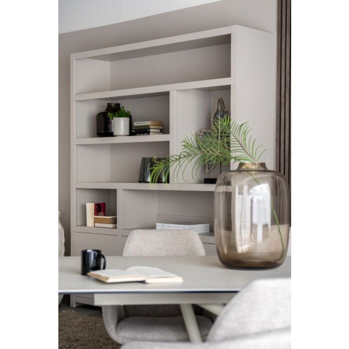 Boekenkast Diamond Taupe Breed 180cm Eiken