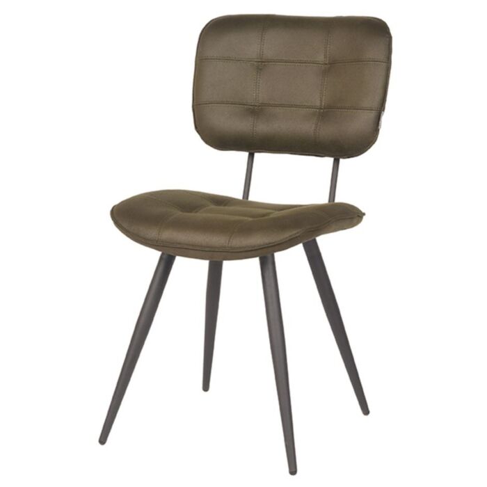 LABEL51 Eetkamerstoel Gus - Army green - Microfiber