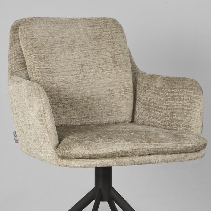 LABEL51 Eetkamerstoel Joy Beige Fluweel