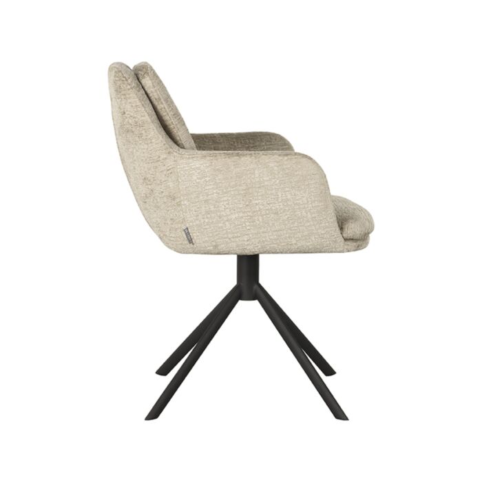 LABEL51 Eetkamerstoel Joy Beige Fluweel