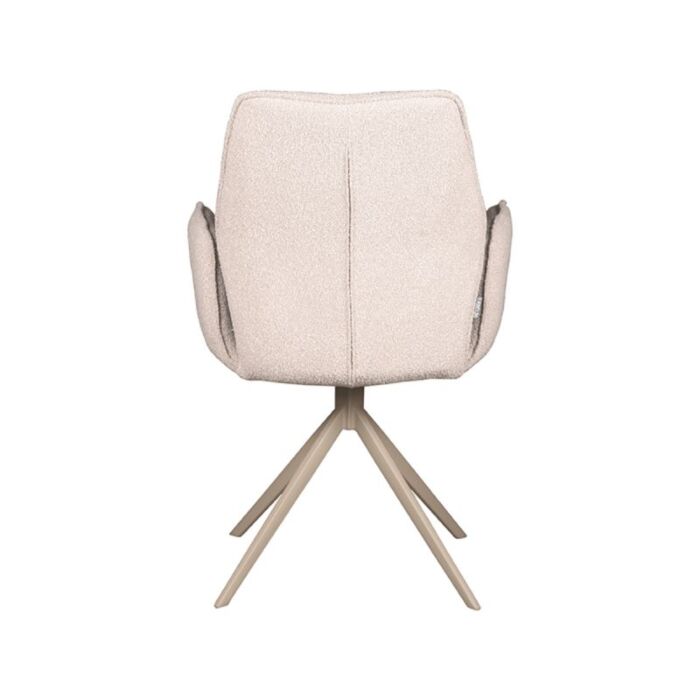 LABEL51 Eetkamerstoel Mellow - Naturel - Boucle - Taupe Onderstel