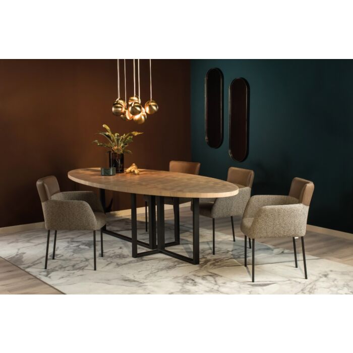Eettafel Eris Ovaal Kopshout Blad 4 Cm